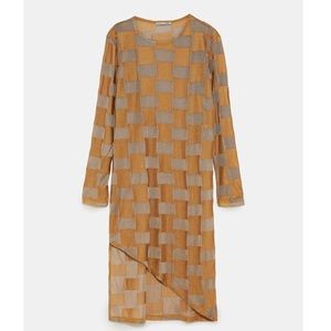 Zara Textured Checkered Tunic